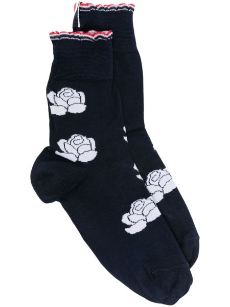 Květinové ponožky Thom Browne modré