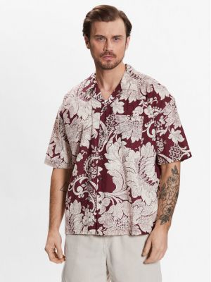 Relaxed риза Bdg Urban Outfitters червено