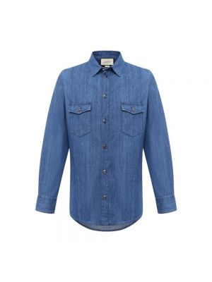 Koszula jeansowa bawełniana Gucci niebieska