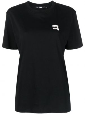 Kokvilnas t-krekls Karl Lagerfeld melns