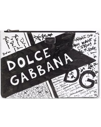 Bolso clutch con estampado Dolce & Gabbana blanco