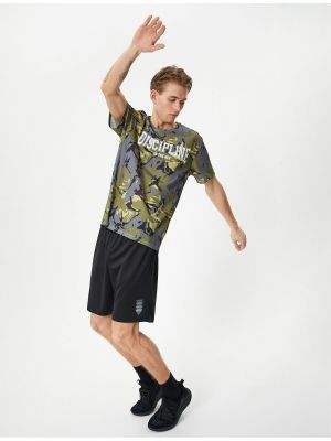 Камуфлажна спортна тениска с къс ръкав Koton