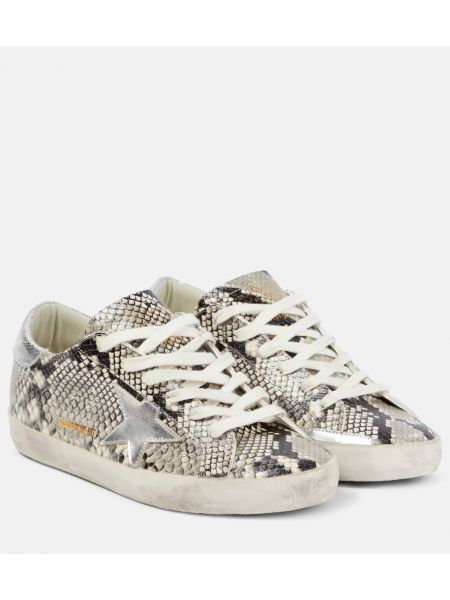 Yıldız deseni yılan deseni deri sneaker Golden Goose