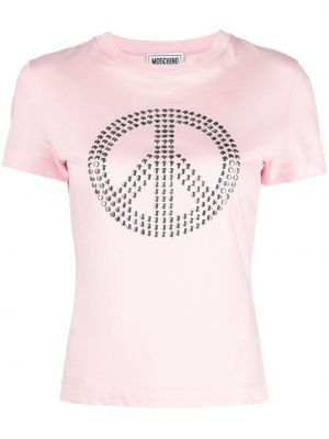 Tişört Moschino Jeans pembe