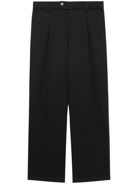 Plisované bavlněné kalhoty Mfpen černé