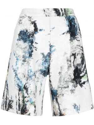 Shorts di jeans con stampa Saiid Kobeisy bianco
