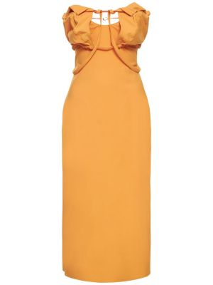 Midi šaty Jacquemus oranžové