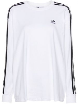 Pruhované bavlnené tenisky s výšivkou Adidas Superstar