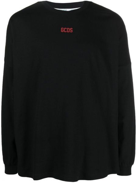 T-shirt con stampa a maniche lunghe Gcds nero