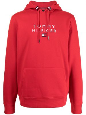 Sudadera con capucha con bordado Tommy Hilfiger rojo