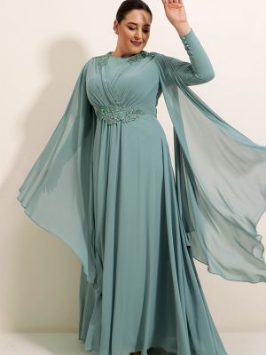 Šifonové dlouhé šaty s výšivkou relaxed fit By Saygı