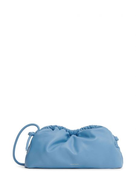 Usnjena pisemska torbica Mansur Gavriel modra