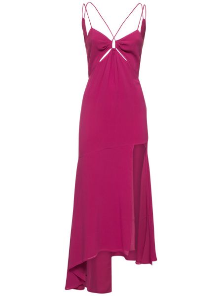 Vestido midi de seda The Andamane rosa