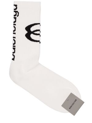 Памучни чорапи Balenciaga бяло