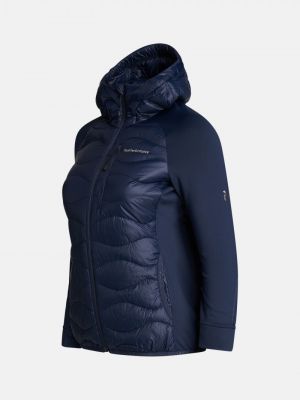 Péřová bunda s kapucí Peak Performance modrá