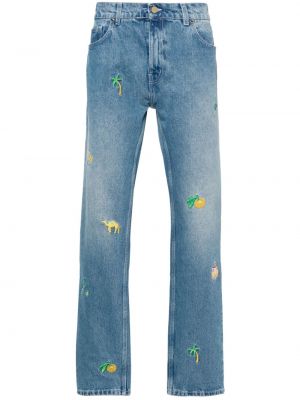 Straight jeans mit stickerei aus baumwoll Casablanca blau