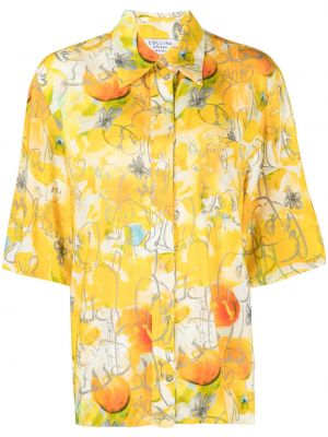 Košulja s cvjetnim printom Collina Strada žuta