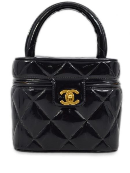 Shopper kabelka se srdcovým vzorem Chanel Pre-owned černá