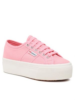 Sneakerși cu platformă Superga roz