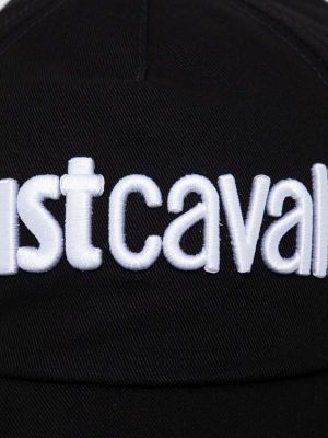 Bombažna kapa Just Cavalli črna