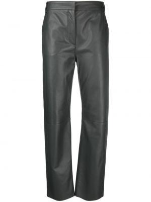 Pantalon droit en cuir Antonelli gris