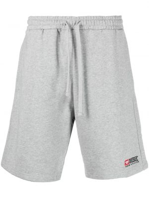 Shorts de sport en coton Diesel gris