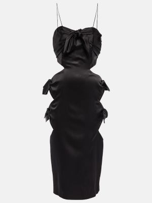 Μεταξωτή μίντι φόρεμα Alessandra Rich μαύρο