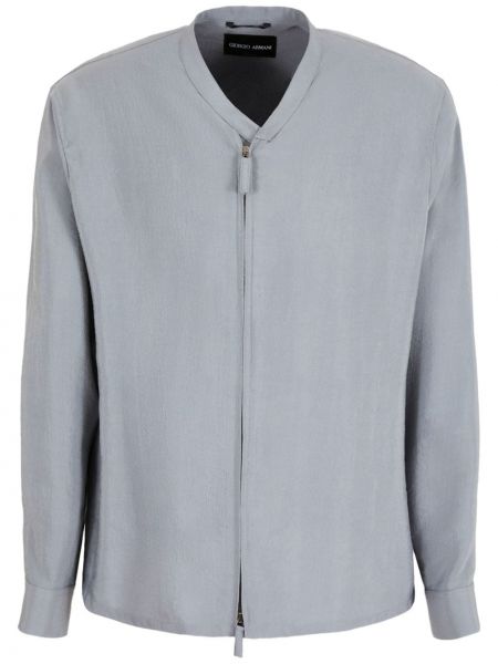 Svilena jakna Giorgio Armani siva