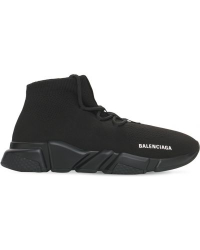 Csipkés fűzős sneakers Balenciaga Speed fekete