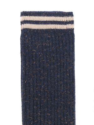 Кашемировые носки из вискозы Brunello Cucinelli синие