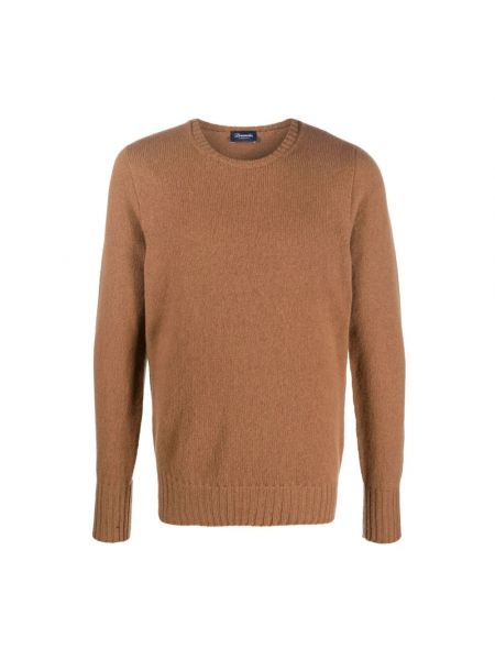 Sweter klasyczny Drumohr brązowy