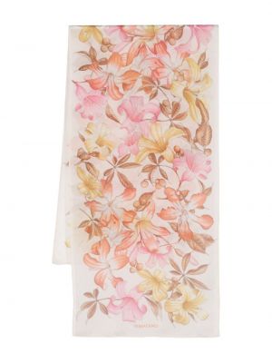 Fular de mătase cu model floral Ferragamo roz