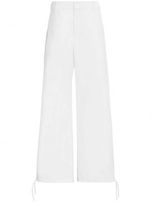 Rovné nohavice s výšivkou Marni biela