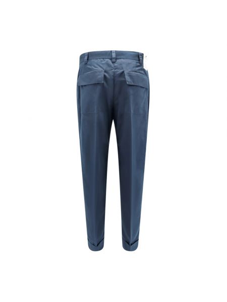 Lniane proste spodnie Pt Torino niebieskie