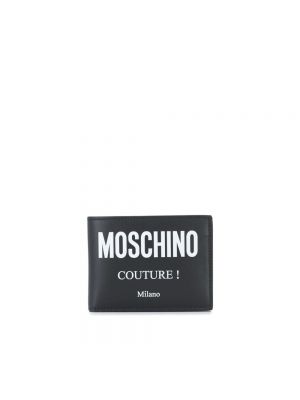 Portfel skórzany Moschino czarny