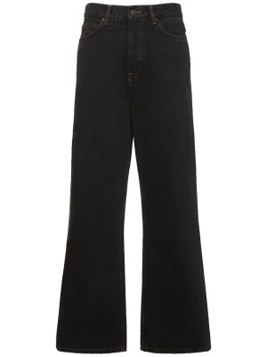 Jeansy z niską talią bawełniane relaxed fit Wardrobe.nyc czarne