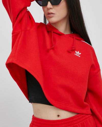 Bluza z kapturem Adidas Originals czerwona