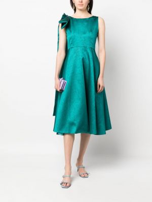 Sukienka midi asymetryczna drapowana Fely Campo zielona