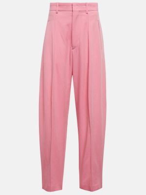 Kalhoty relaxed fit Isabel Marant růžové