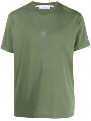 T-shirt z nadrukiem bawełniana z printem Stone Island, zielony