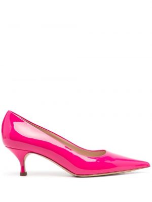 Pumps i läder Casadei rosa