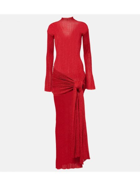 Vestido largo drapeado Aya Muse rojo