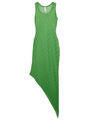 Jedwabna sukienka midi asymetryczna Petar Petrov zielona