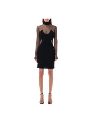 Sukienka mini z siateczką Tom Ford czarna