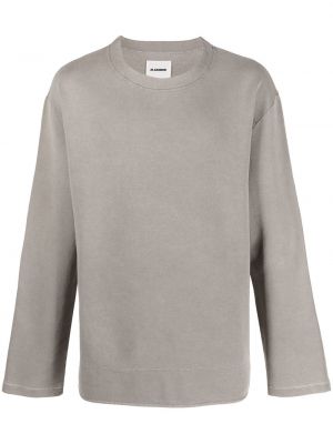 Bomull sweatshirt Jil Sander grå