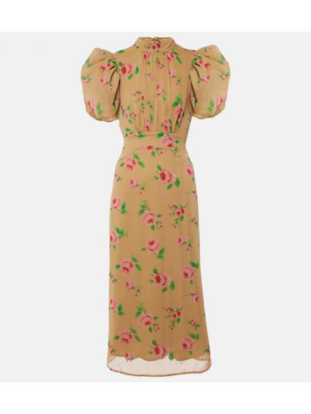 Midi haljina s cvjetnim printom Rotate ružičasta