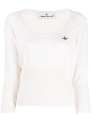 Плетен пуловер Vivienne Westwood бяло