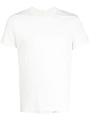T-shirt di cotone con scollo tondo Rick Owens bianco