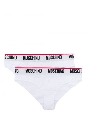Памучен компект бикини Moschino бяло