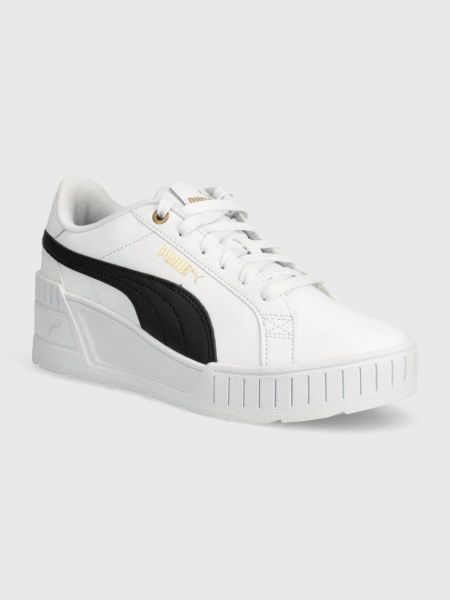 Sneakerși din piele cu pană Puma alb